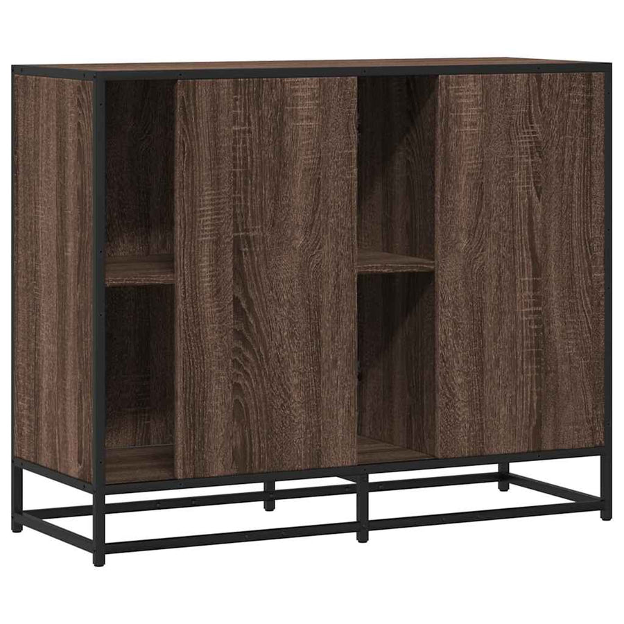 Dressoir 92x35x76 cm bewerkt hout bruin eikenkleurig