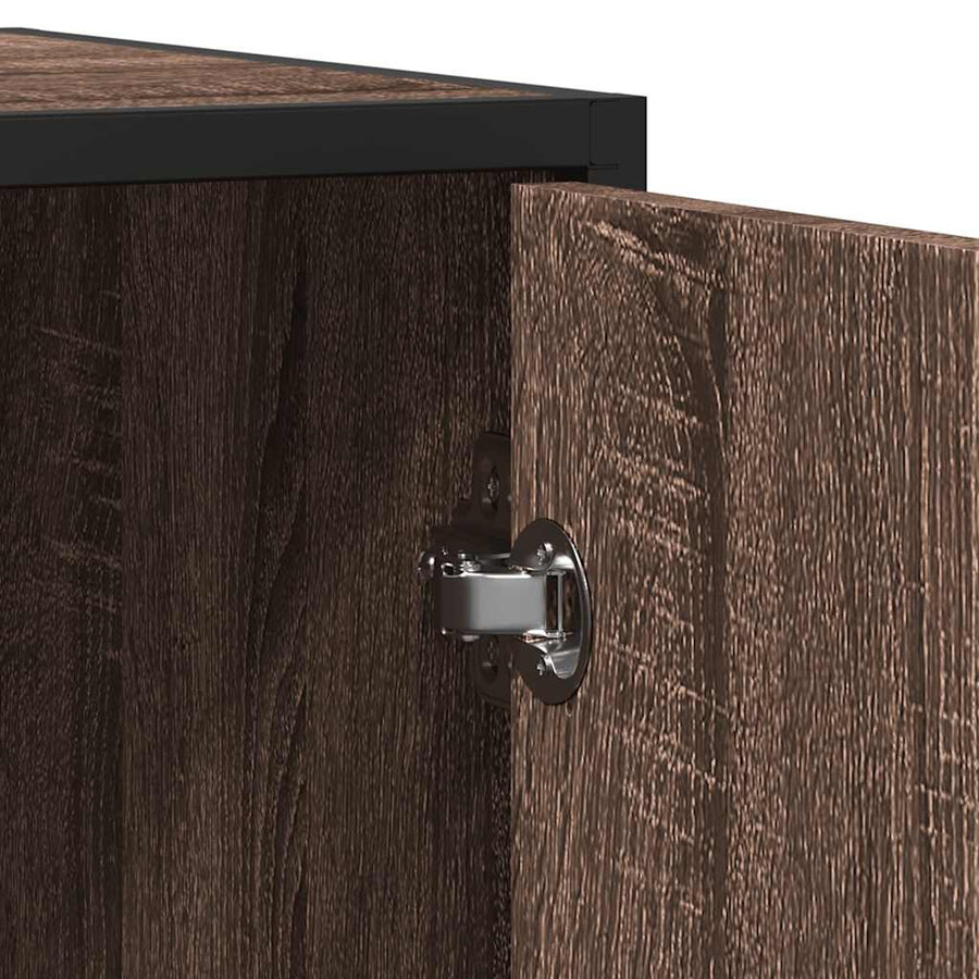 Dressoir 92x35x76 cm bewerkt hout bruin eikenkleurig