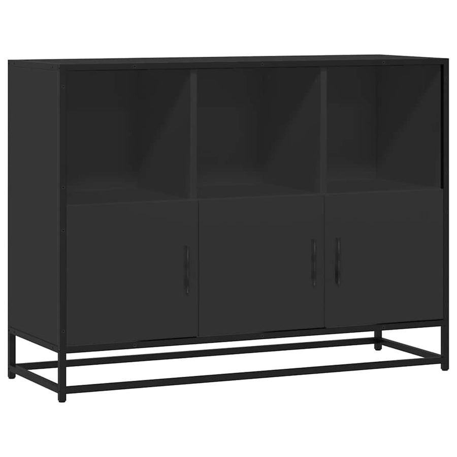 Dressoir 100x35x76 cm bewerkt hout zwart
