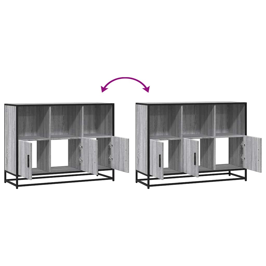 Dressoir 100x35x76 cm bewerkt hout grijs sonoma eikenkleurig