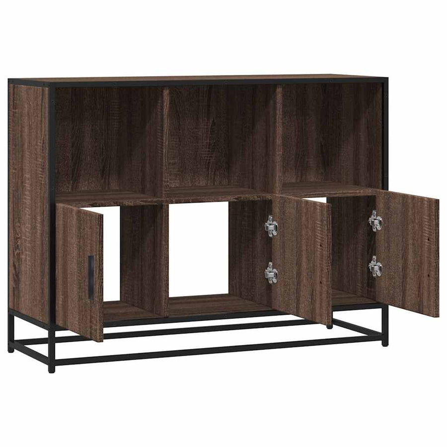 Dressoir 100x35x76 cm bewerkt hout bruin eikenkleur