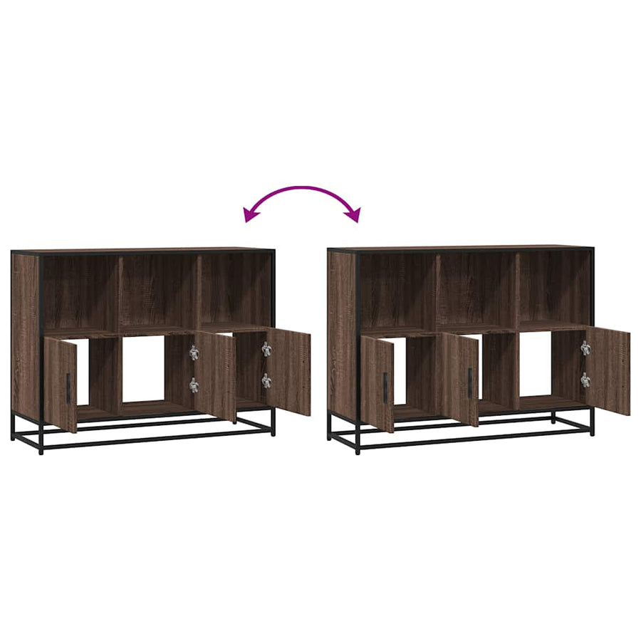 Dressoir 100x35x76 cm bewerkt hout bruin eikenkleur