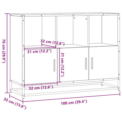 Dressoir 100x35x76 cm bewerkt hout bruin eikenkleur