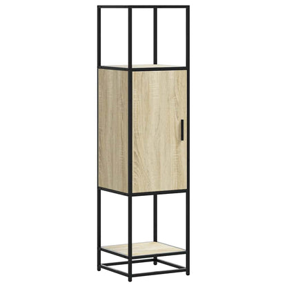 Hoge kast 35,5x35x139 cm bewerkt hout en metaal sonoma eiken