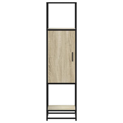 Hoge kast 35,5x35x139 cm bewerkt hout en metaal sonoma eiken