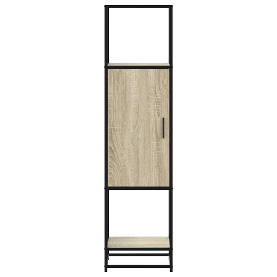 Hoge kast 35,5x35x139 cm bewerkt hout en metaal sonoma eiken