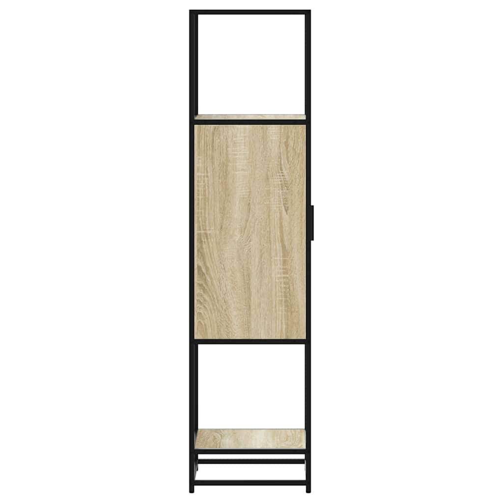 Hoge kast 35,5x35x139 cm bewerkt hout en metaal sonoma eiken