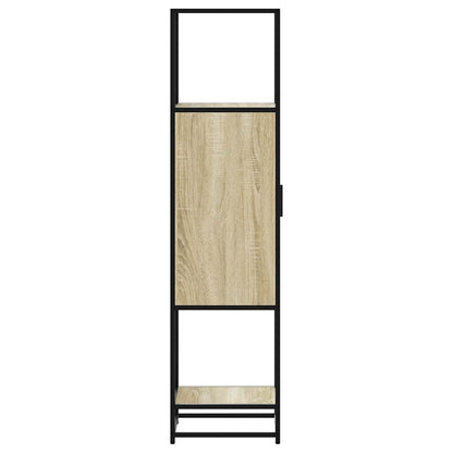 Hoge kast 35,5x35x139 cm bewerkt hout en metaal sonoma eiken