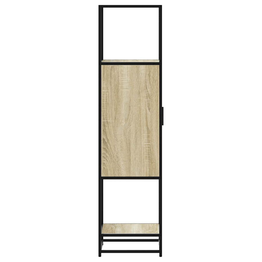 Hoge kast 35,5x35x139 cm bewerkt hout en metaal sonoma eiken