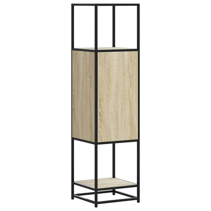Hoge kast 35,5x35x139 cm bewerkt hout en metaal sonoma eiken