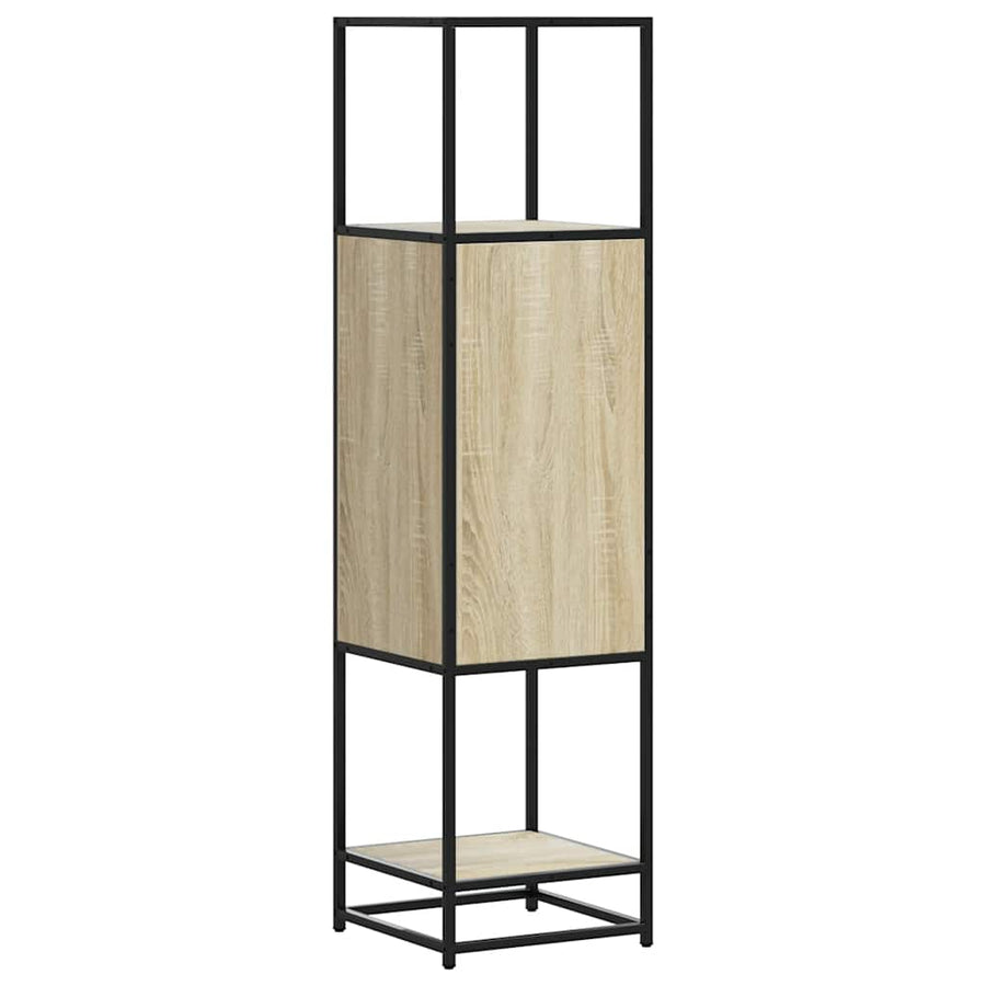 Hoge kast 35,5x35x139 cm bewerkt hout en metaal sonoma eiken