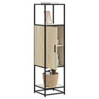 Hoge kast 35,5x35x139 cm bewerkt hout metaal sonoma eiken