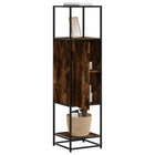 Hoge kast 35,5x35x139 cm bewerkt hout metaal gerookt eiken