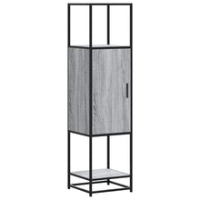 Hoge kast 35,5x35x139 cm bewerkt hout en metaal grijs sonoma