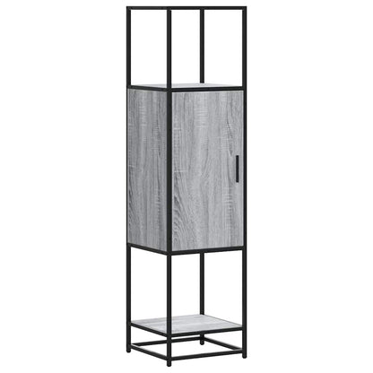 Hoge kast 35,5x35x139 cm bewerkt hout en metaal grijs sonoma
