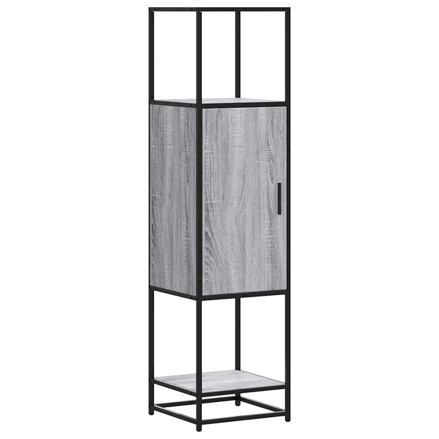 Hoge kast 35,5x35x139 cm bewerkt hout en metaal grijs sonoma