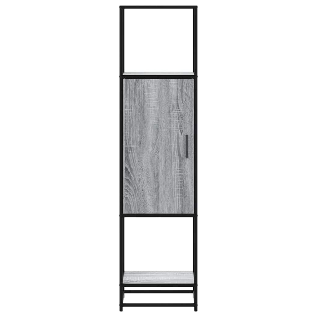 Hoge kast 35,5x35x139 cm bewerkt hout en metaal grijs sonoma