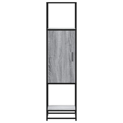 Hoge kast 35,5x35x139 cm bewerkt hout en metaal grijs sonoma
