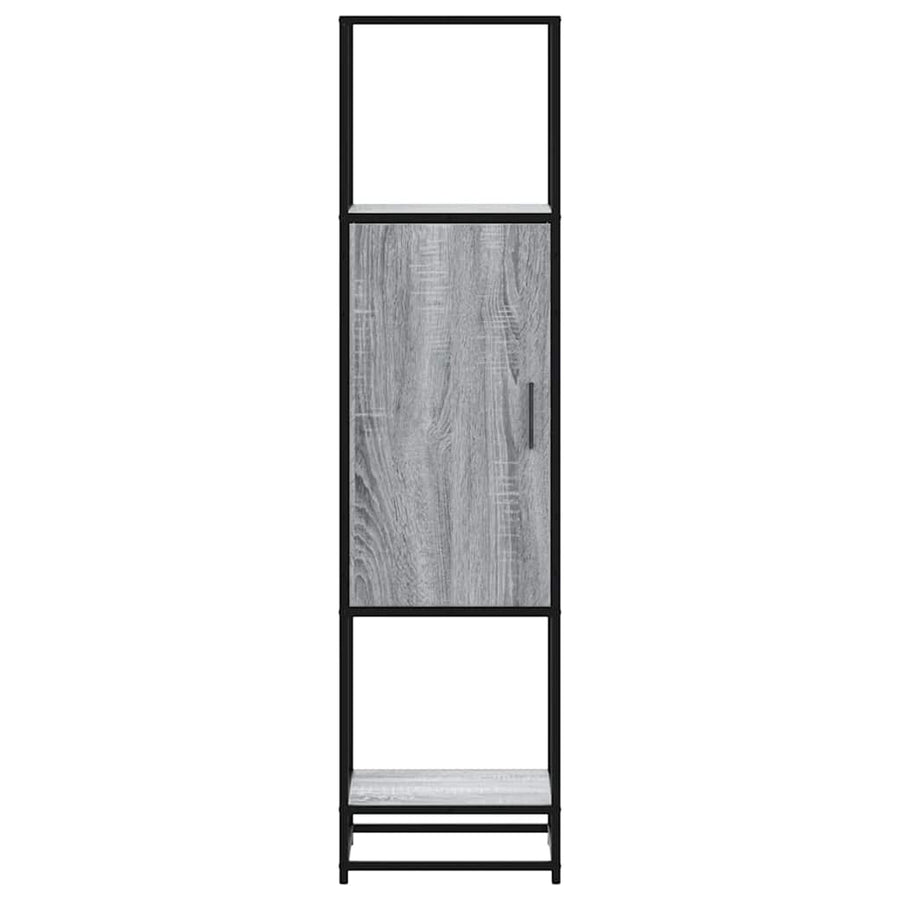 Hoge kast 35,5x35x139 cm bewerkt hout en metaal grijs sonoma