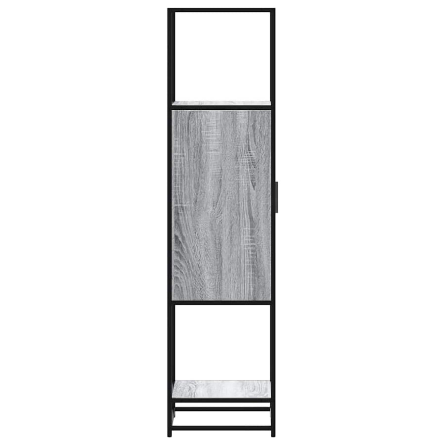 Hoge kast 35,5x35x139 cm bewerkt hout en metaal grijs sonoma
