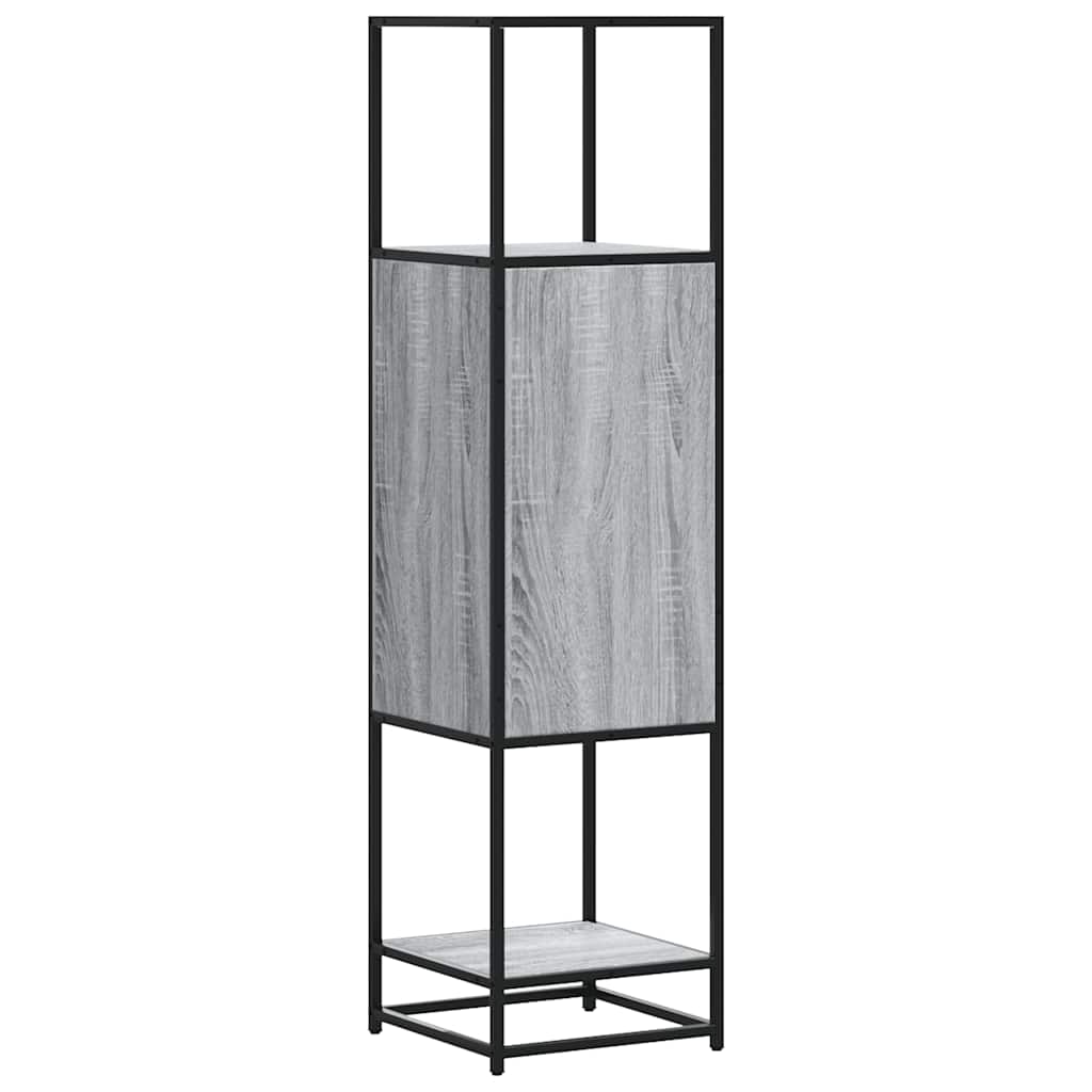 Hoge kast 35,5x35x139 cm bewerkt hout en metaal grijs sonoma
