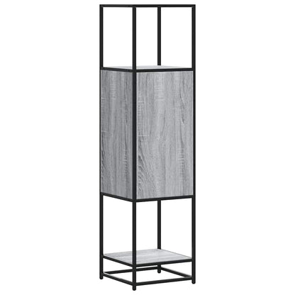 Hoge kast 35,5x35x139 cm bewerkt hout en metaal grijs sonoma