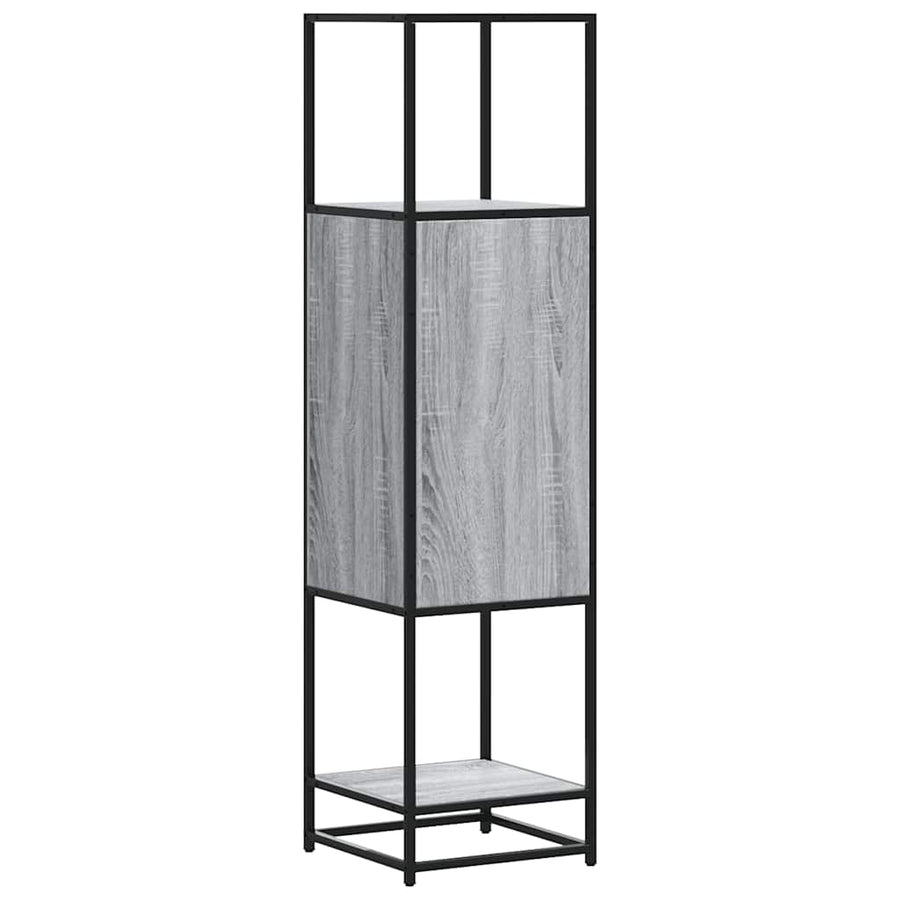Hoge kast 35,5x35x139 cm bewerkt hout en metaal grijs sonoma