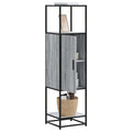 Hoge kast 35,5x35x139 cm bewerkt hout en metaal grijs sonoma