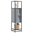 Hoge kast 35,5x35x139 cm bewerkt hout metaal grijs sonoma