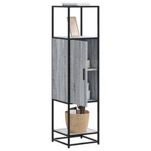 Hoge kast 35,5x35x139 cm bewerkt hout en metaal grijs sonoma