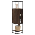 Hoge kast 35,5x35x139 cm bewerkt hout metaal bruin eiken