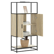 Hoge kast 68x35x139 cm bewerkt hout metaal sonoma eiken