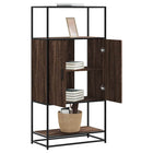 Hoge kast 68x35x139 cm bewerkt hout metaal bruin