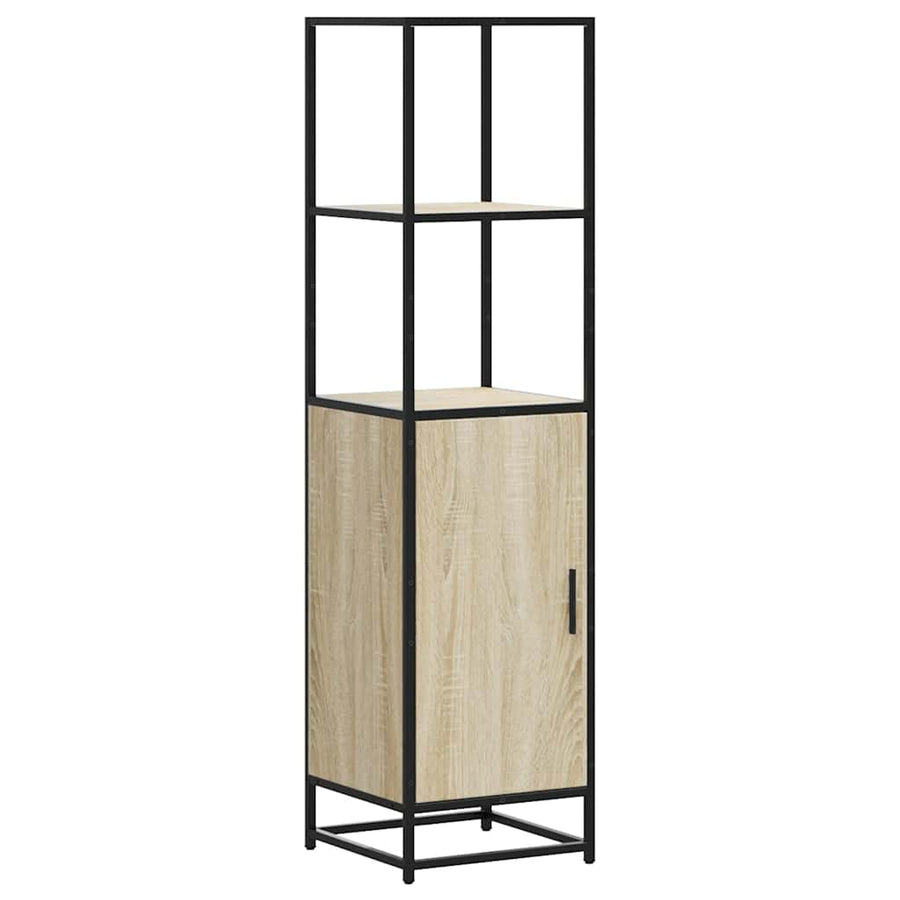 Hoge kast 35,5x35x139 cm bewerkt hout en metaal sonoma eiken