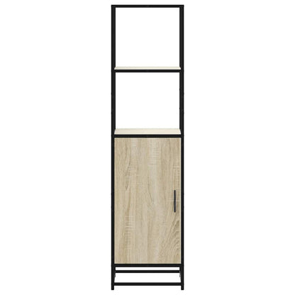 Hoge kast 35,5x35x139 cm bewerkt hout en metaal sonoma eiken