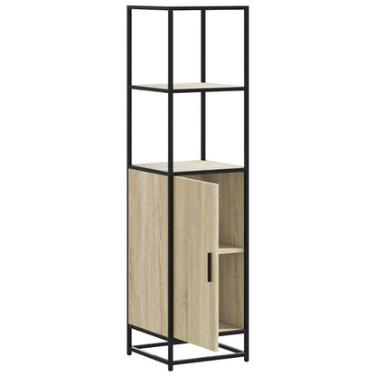 Hoge kast 35,5x35x139 cm bewerkt hout en metaal sonoma eiken