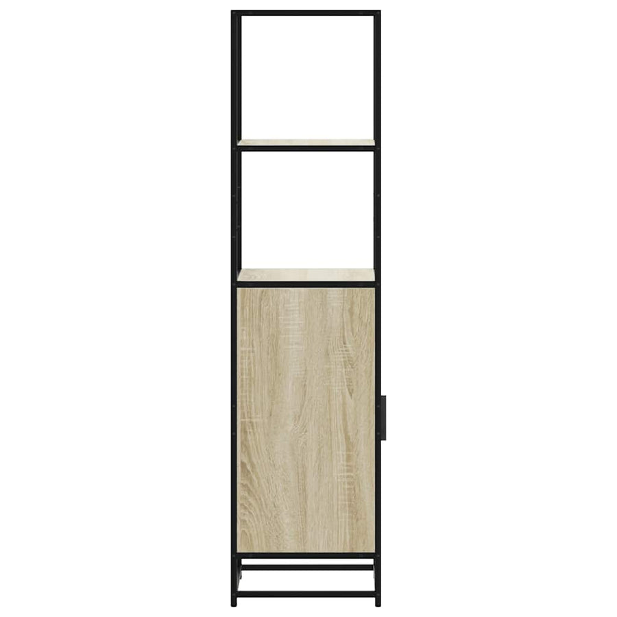 Hoge kast 35,5x35x139 cm bewerkt hout en metaal sonoma eiken
