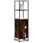 Hoge kast 35,5x35x139 cm bewerkt hout metaal gerookt eiken