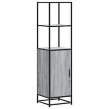 Hoge kast 35,5x35x139 cm bewerkt hout en metaal grijs sonoma
