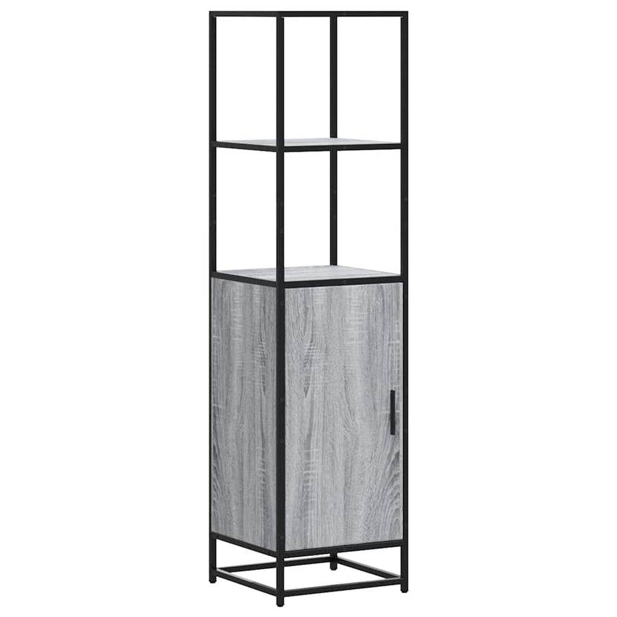 Hoge kast 35,5x35x139 cm bewerkt hout en metaal grijs sonoma