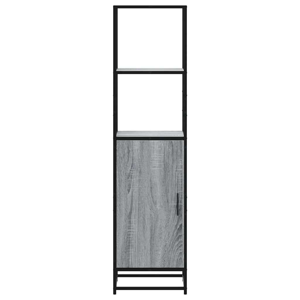 Hoge kast 35,5x35x139 cm bewerkt hout en metaal grijs sonoma