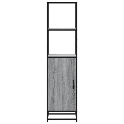 Hoge kast 35,5x35x139 cm bewerkt hout en metaal grijs sonoma