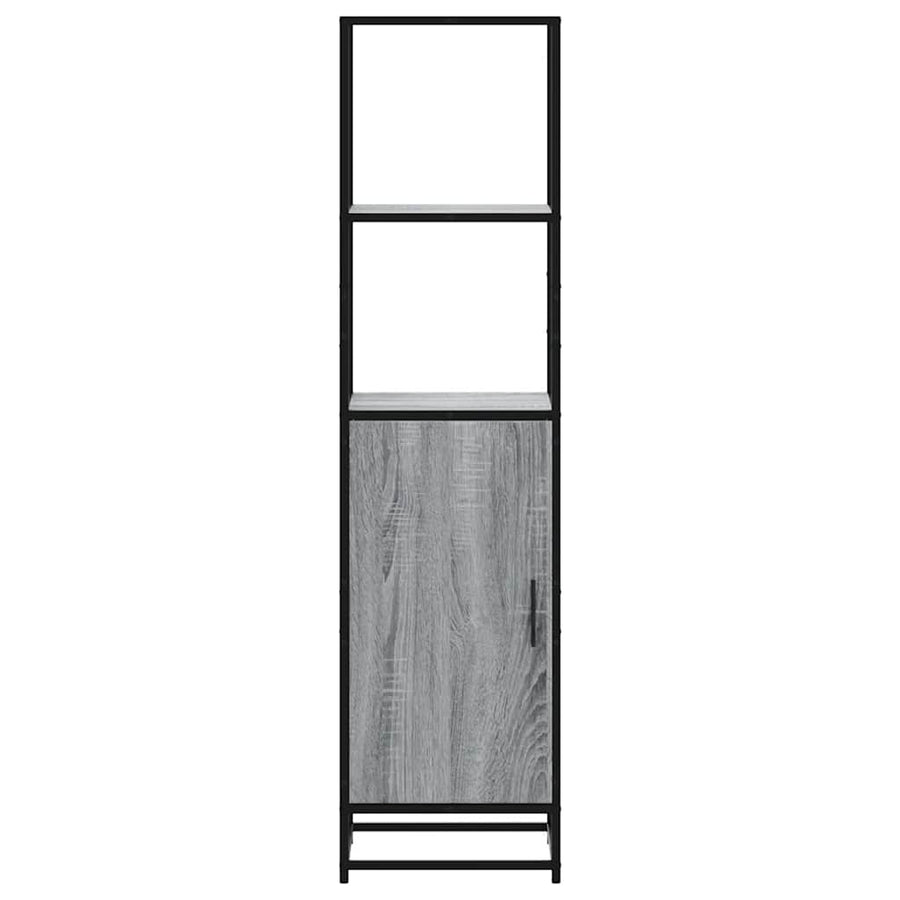 Hoge kast 35,5x35x139 cm bewerkt hout en metaal grijs sonoma