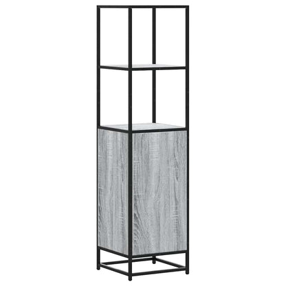 Hoge kast 35,5x35x139 cm bewerkt hout en metaal grijs sonoma