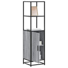 Hoge kast 35,5x35x139 cm bewerkt hout metaal grijs sonoma