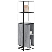 Hoge kast 35,5x35x139 cm bewerkt hout metaal grijs sonoma