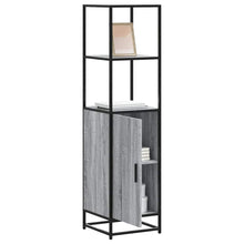 Hoge kast 35,5x35x139 cm bewerkt hout en metaal grijs sonoma