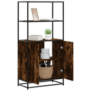 Hoge kast 68x35x139cm bewerkt hout metaal gerookt eiken