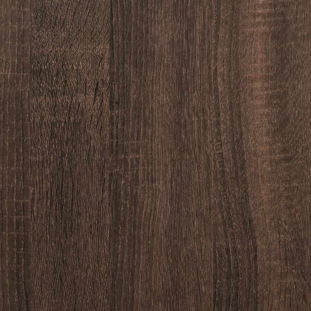 Hoge kast 68x35x139 cm bewerkt hout en metaal bruin eikenkleur