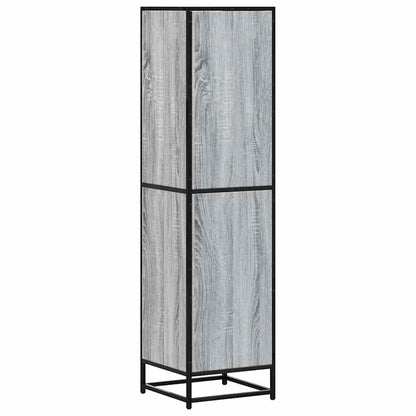 Hoge kast 35,5x35x139 cm bewerkt hout en metaal grijs sonoma